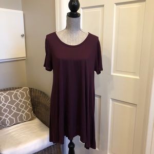 Aritzia Talula Maroon T-Shirt Dress